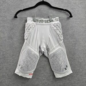 Under Armour Boys Activewear Shorts YL White Football Padded